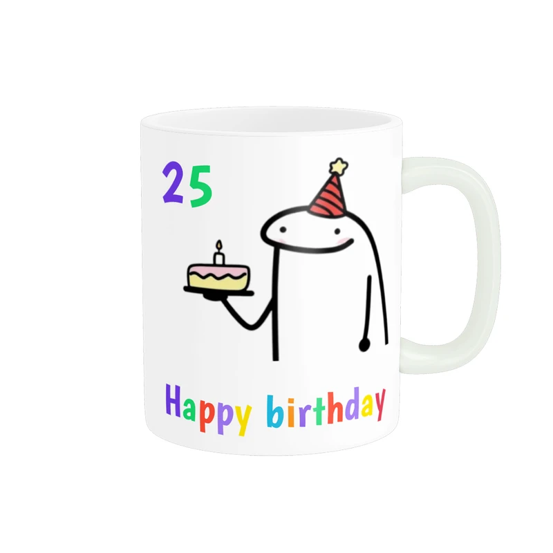 ماگ ناریکو طرح تولدت مبارک مدل عدد 25 کد a0100