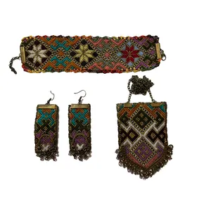 ست زیورآلات سوزن دوزی مدل بلوچ کد E41مجموعه 4 عددی 