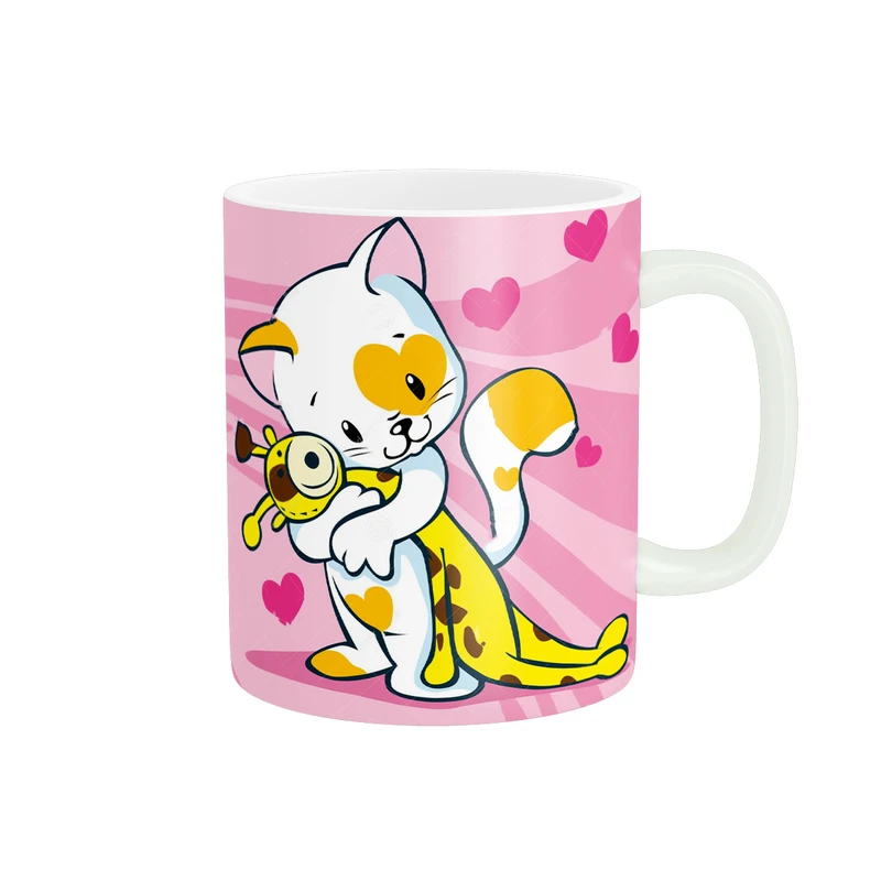 ماگ طرح انیمه گربه و عروسک کد 617