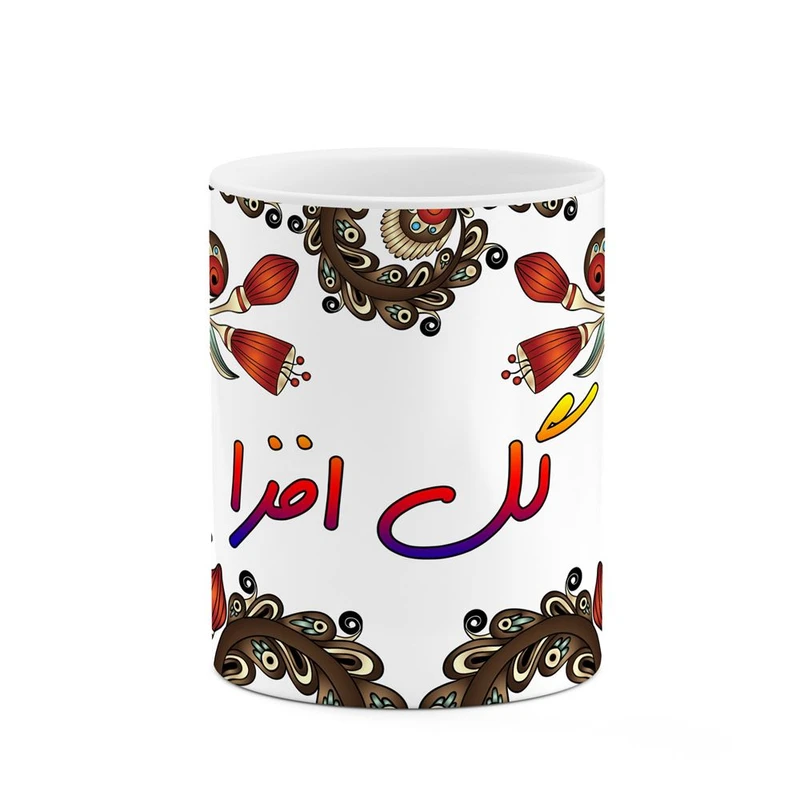ماگ کاکتی مدل اسم گل افزا طرح سنتی گل و بته کد mgh46692