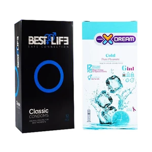 کاندوم بست لایف مدل Classic بسته 12 عددی به همراه کاندوم ایکس دریم مدل Cold بسته 12 عددی