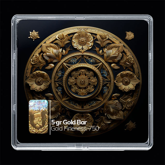 شمش طلا 18 عیار مدوپد مدل گل مینیاتوری کد SG10761