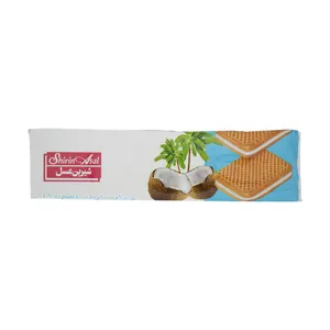 بیسکویت کرم دار شیرین عسل با طعم نارگیل مقدار 120 گرم
