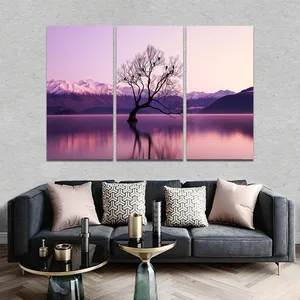 تابلو شاسی 3 تکه طرح درخت و برکه کد RA35-0038