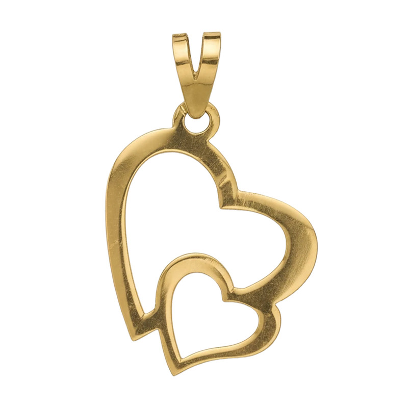 آویز گردنبند طلا 18 عیار زنانه طلا و جواهر ویانا طرح قلب تو در تو