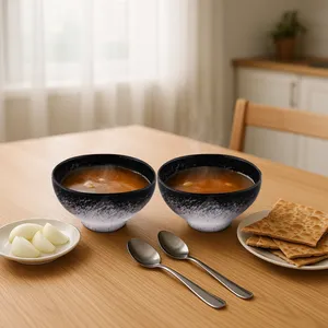 کاسه آبگوشت خوری سرامیکی بومی مدل ماربل مجموعه 2 عددی