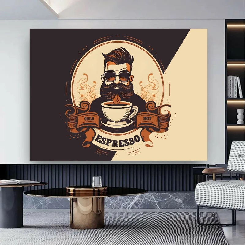 پوستر پارچه ای طرح کافی شاپ کد BK1820
