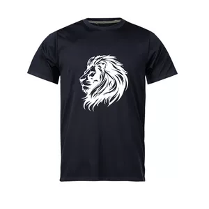 تی شرت آستین کوتاه مردانه مدل Lion_N1_0257 رنگ مشکی