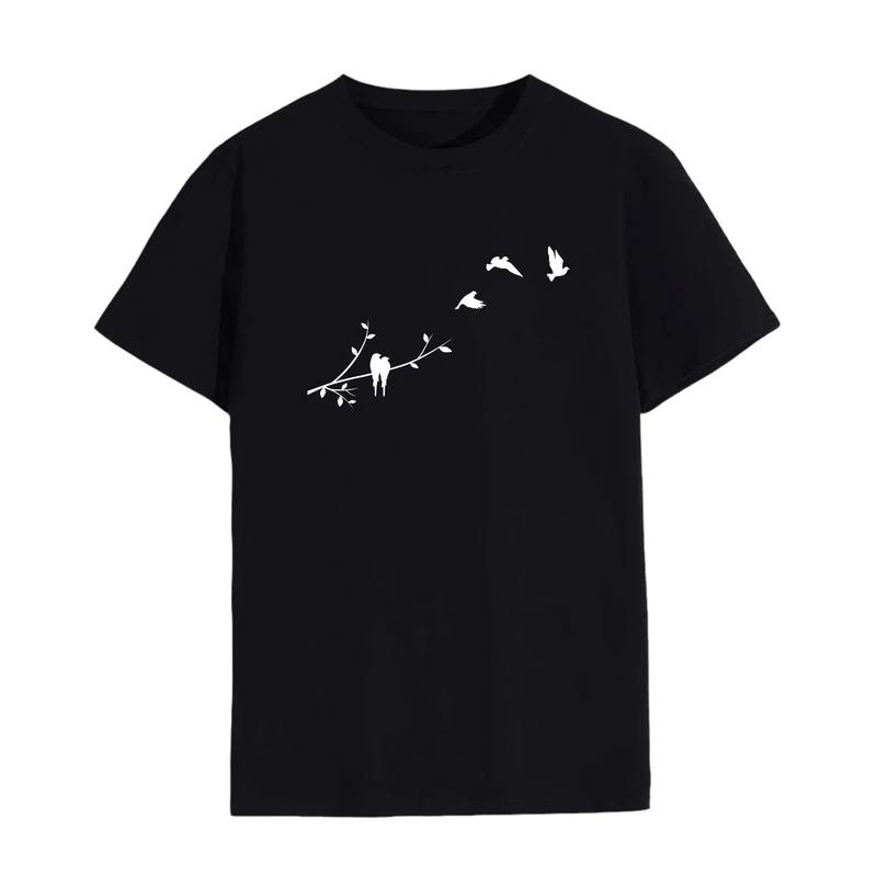 تی شرت لانگ آستین کوتاه زنانه مدل پرنده