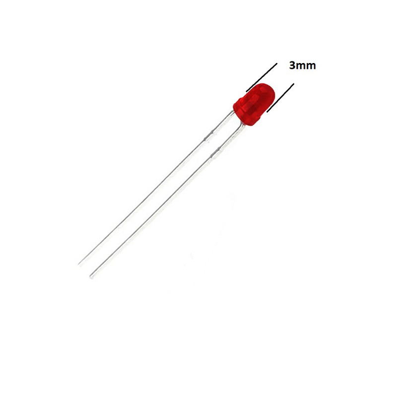 دیود ال ای دی مدل LED3mm-RED بسته 100 عددی
