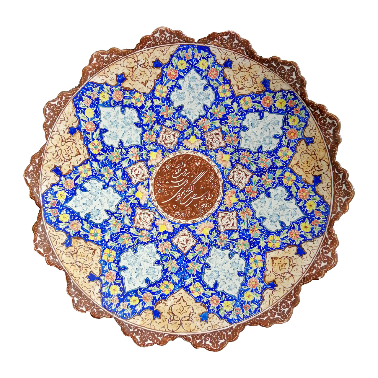 بشقاب مینا کاری طرح فرشته دعا