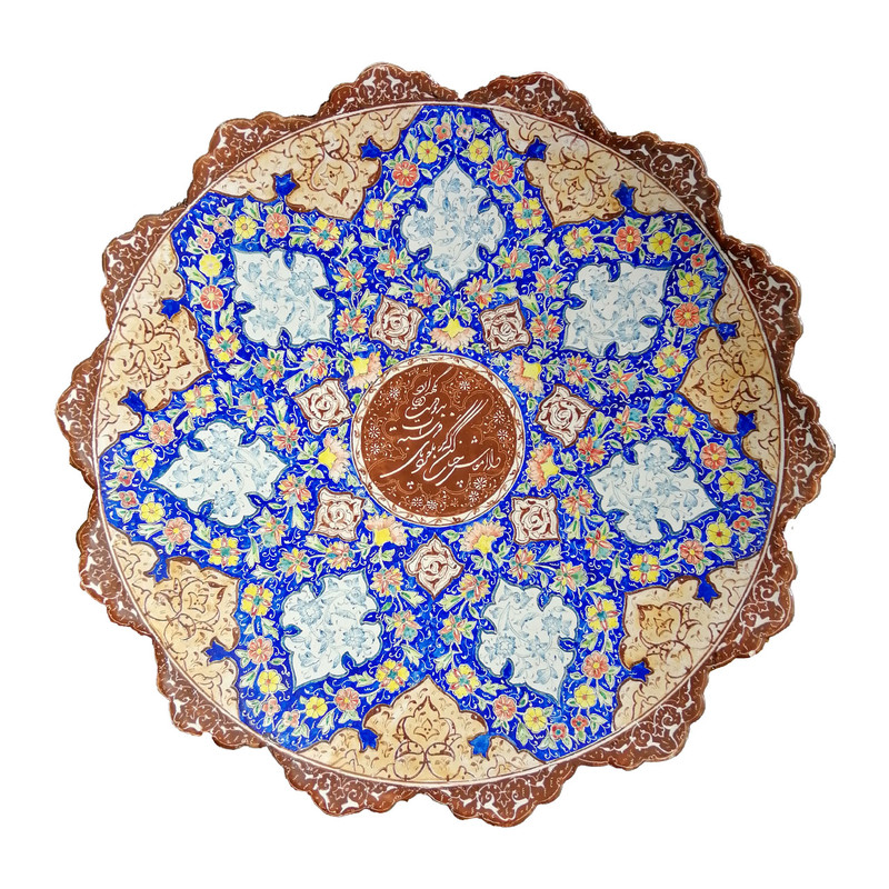 بشقاب مینا کاری طرح فرشته دعا