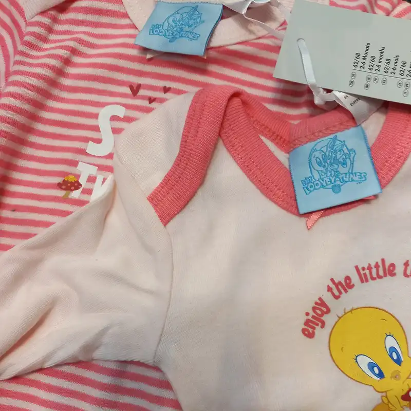 بادی آستین بلند نوزادی مدل 7125188 مجموعه دو عددی