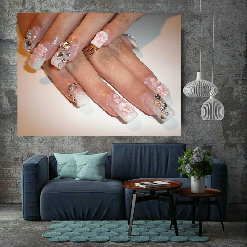 پوستر مدل بک لایت آرایشگاه زنانه طرح کاشت ناخن کد AR2550