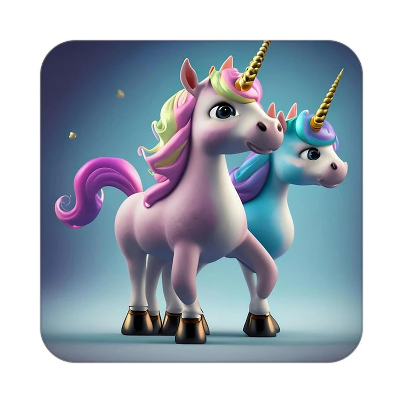 زیر لیوانی کاکتی طرح اسب تک شاخ و یونیکورن مدل mp29016