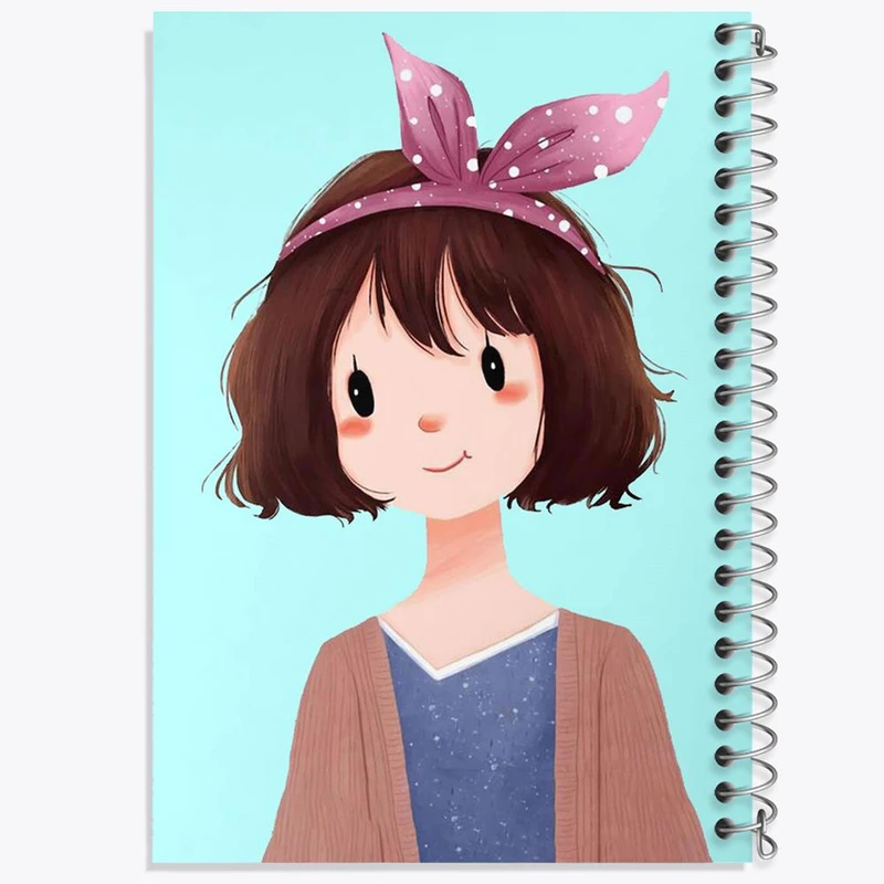 دفتر ژورنال نویسی 50 برگ خندالو مدل نقطه ای طرح دخترانه فانتزی کد 25752