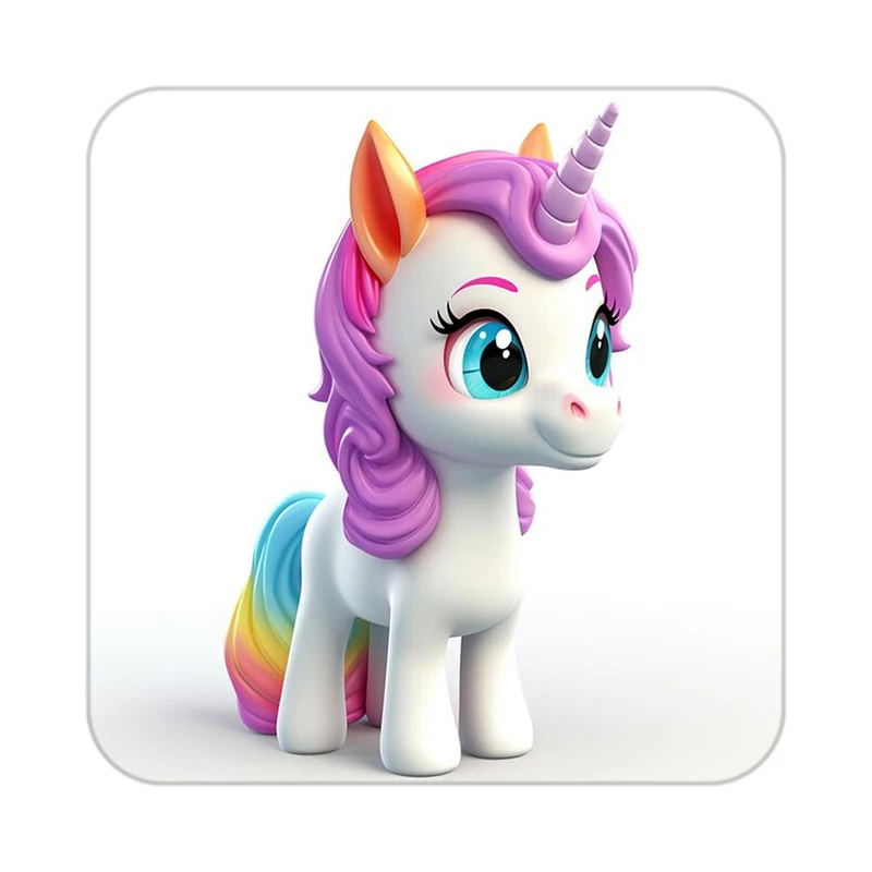 زیر لیوانی کاکتی طرح اسب تک شاخ و یونیکورن مدل mp31185