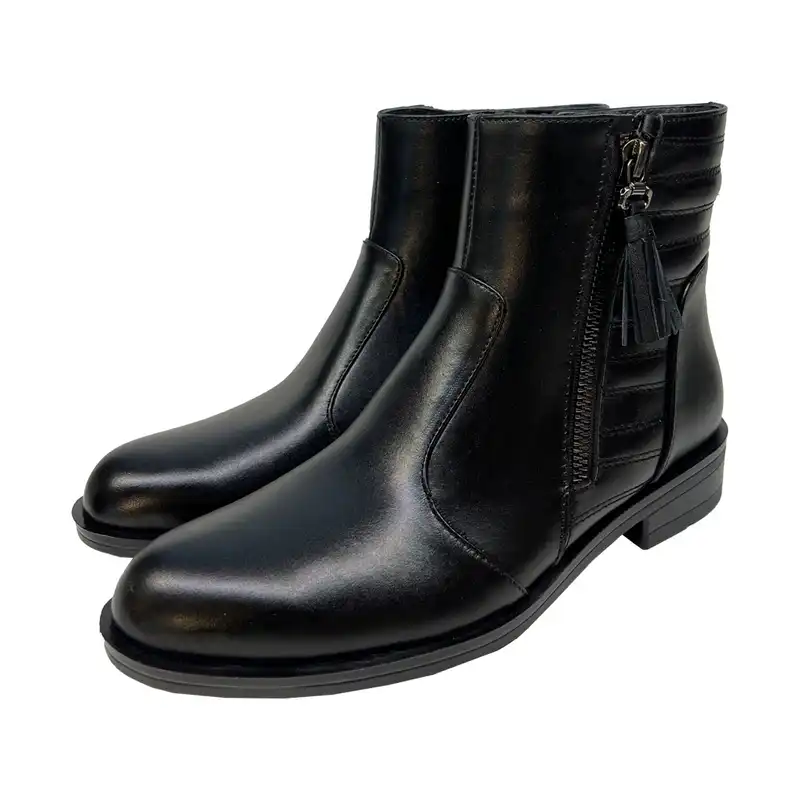 نیم بوت زنانه سرزمین چرم کد 145314 رنگ مشکی