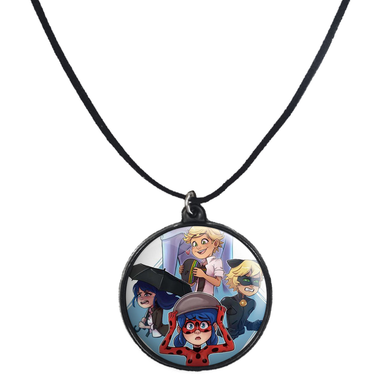 گردنبند پرمانه طرح کفشدوزکی کد pmb.1871 مدل دو طرفه