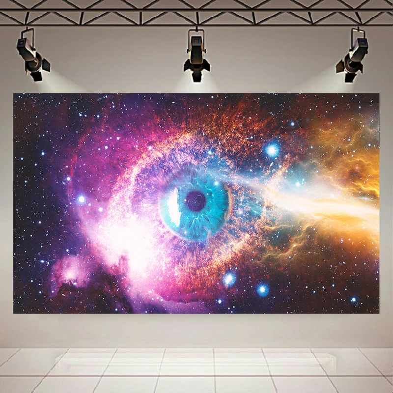 پوستر پارچه ای طرح کهکشان و ستارگان مدل چشم هستی کد AR17140