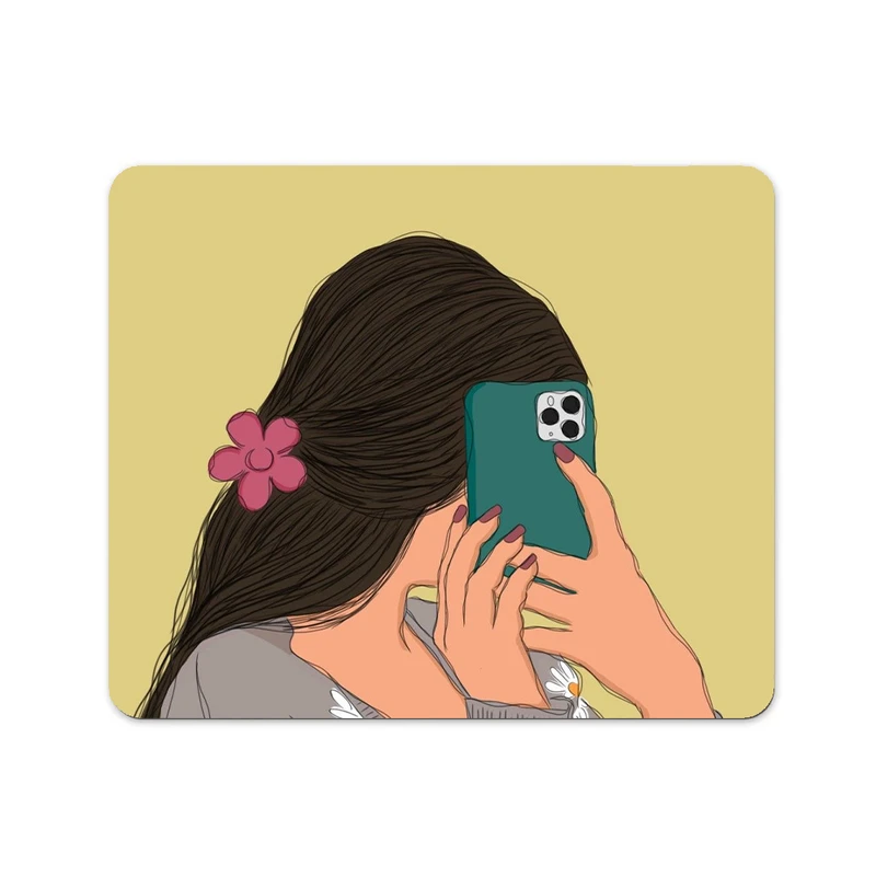 ماوس پد پاد آفرین طرح دختر کد 514 سایز 19*24 سانتی متر