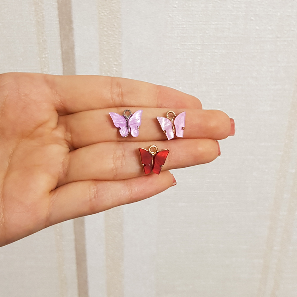 آویز گردنبند زنانه مدل پروانه یاس AG 448