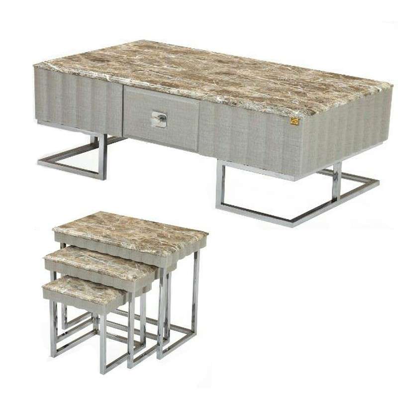 میز پذیرایی گالری چوب آشنایی مدل Tos-460 مجموعه 4 عددی