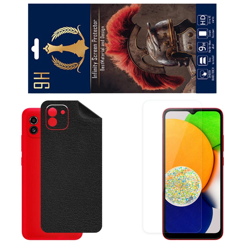 برچسب پوششی اینفینیتی مدل CH مناسب برای گوشی موبایل سامسونگ Galaxy A03 به همراه محافظ صفحه نمایش 