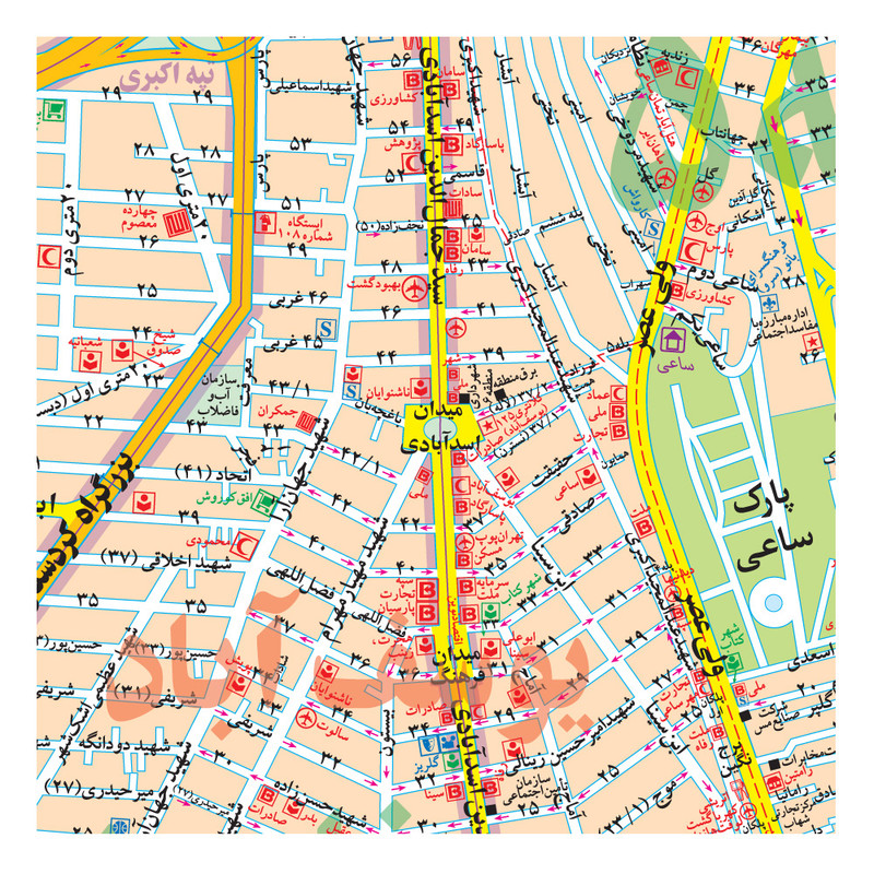 نقشه انتشارات گیتاشناسی نوین مدل راهنمای منطقه6تهران کد L1306