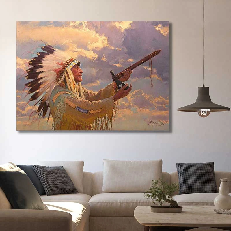 تابلو شاسی گالری استاربوی طرح سرخپوست کد 56