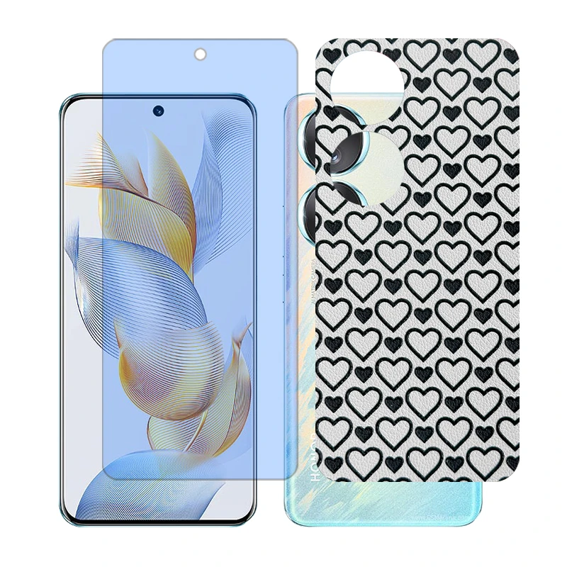 محافظ صفحه نمایش مات آنتی بلو گلس مدل Together مناسب برای گوشی موبایل آنر 90 به همراه برچسب پوششی پشت گوشی