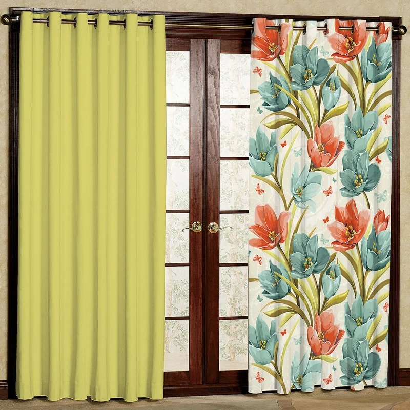 پرده مدل گل دار مخمل پانچی کد 529a سایز 140x280 سانتی متر