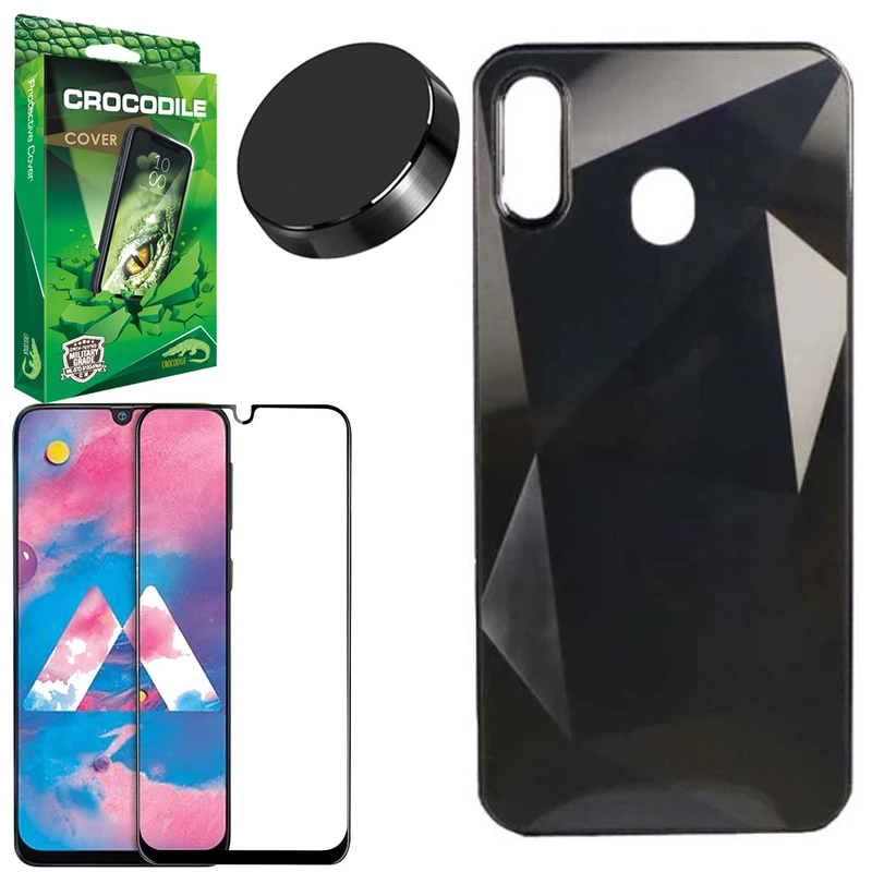 کاور کروکودیل مدل A-L-M-A-S مناسب برای گوشی موبایل سامسونگ Galaxy M30 به همراه محافظ صفحه نمایش و پایه نگهدارنده گوشی