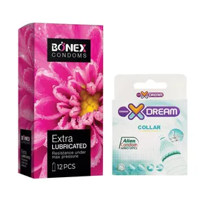 کاندوم بونکس مدل Extra Lubricated بسته 12 عددی به همراه کاندوم ایکس دریم مدل Collar