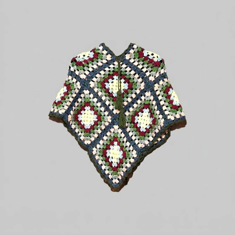 شنل دخترانه مدل دستبافت  Crochet04 