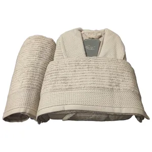 سرویس حوله پالتویی 3 تکه شکیل مدل Cotton V7