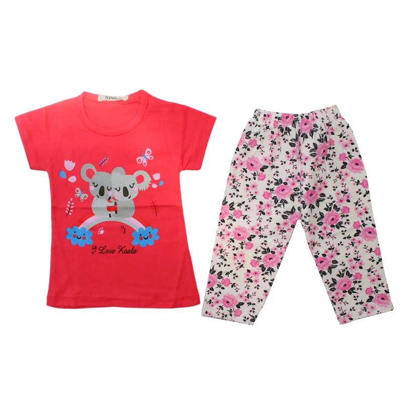 ست تی شرت و شلوار دخترانه مدل کوالا