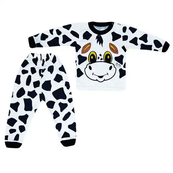ست تی شرت و شلوار نوزادی مدل Cow-so