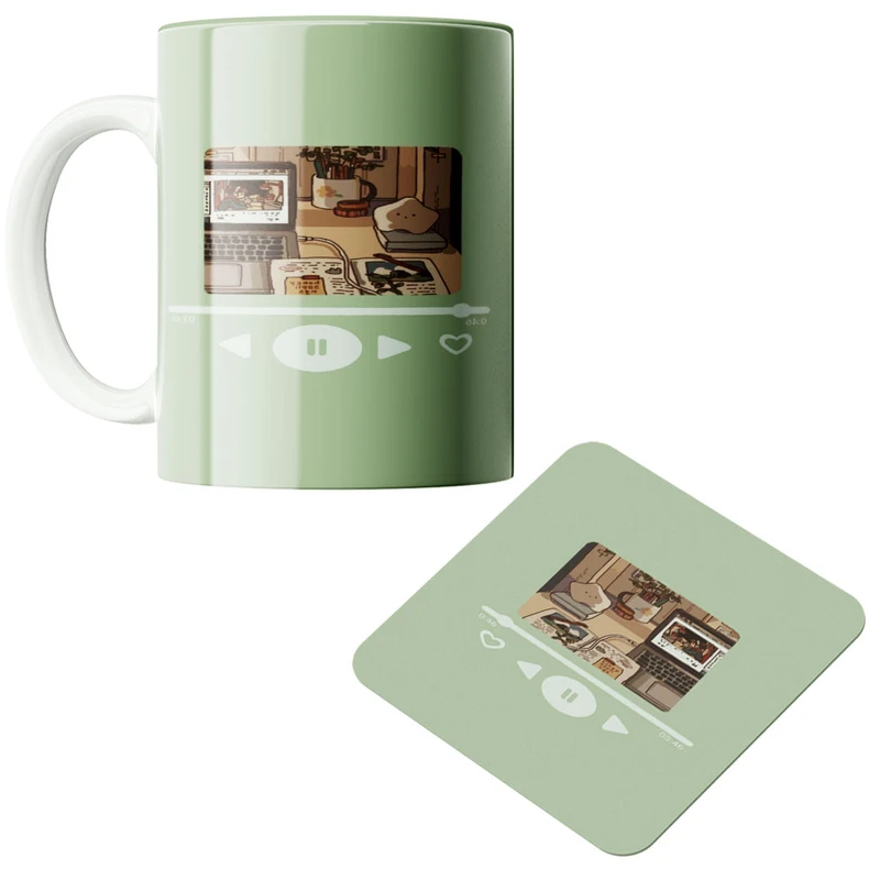 ماگ پادآفرین مدل موزیک کد 464 به همراه زیر لیوانی 