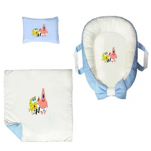 سرویس خواب سه تکه نوزاد ناریکو مدل گارد محافظ دار طرح باب اسفنجی کد 071