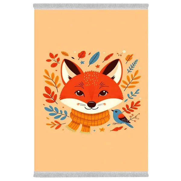 فرش پارچه‌ای دفه مدل فرشینه هازان مخمل طرح فانتزی کد 3285