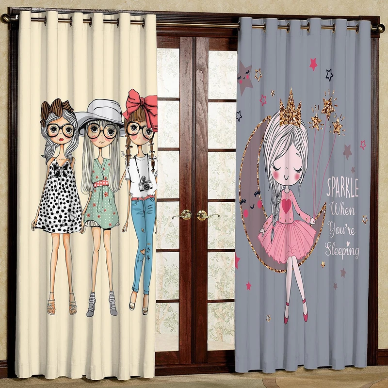 پرده مدل هازان پانچی کد m1227-1228 سایز 280x140 سانتی متر