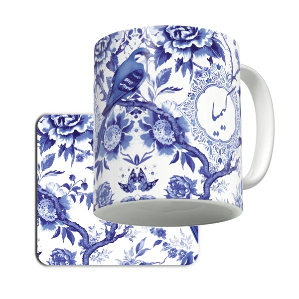 ماگ لاژید مدل اسم کیمیا به همراه زیرلیوانی