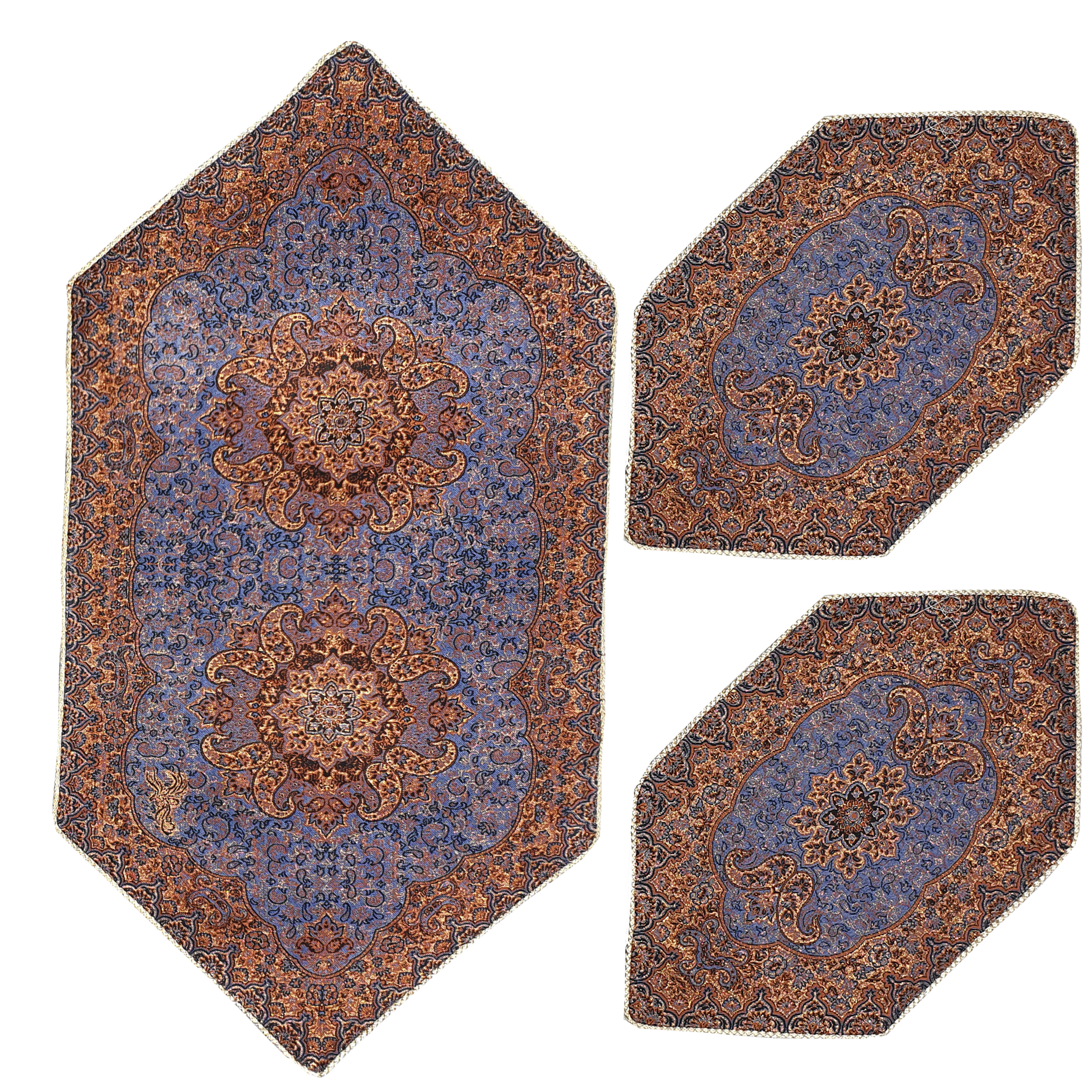 ست سه تکه رومیزی ترمه مدل گوهر کد GH3-3