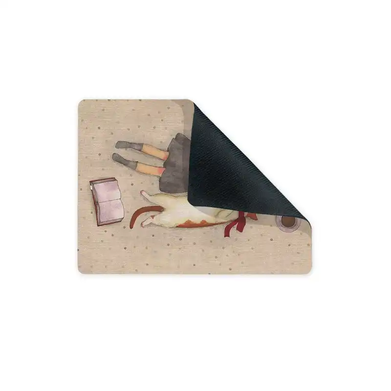 ماوس پد ترمه طراحان ایده مدل دختر و گربه کتابخون کد cfp1410