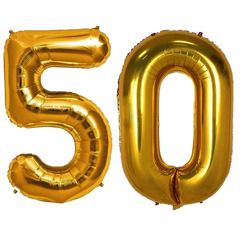 بادکنک فویلی مسترتم طرح عدد 50 پلاس مجموعه 2 عددی