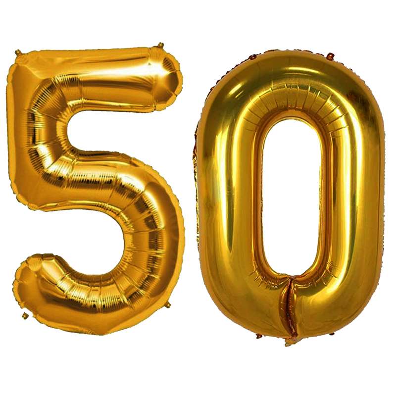 بادکنک فویلی مسترتم طرح عدد 50 پلاس مجموعه 2 عددی