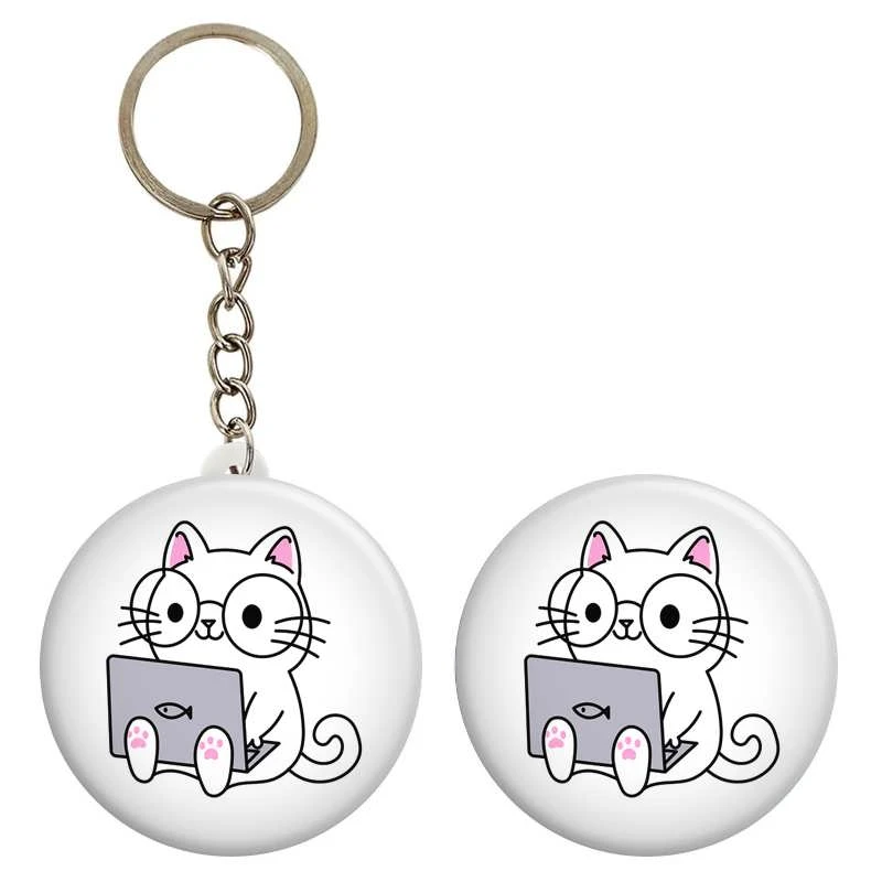 پیکسل گالری باجو طرح حیوان گربه ملوس کد cat 21 به همراه جاکلیدی