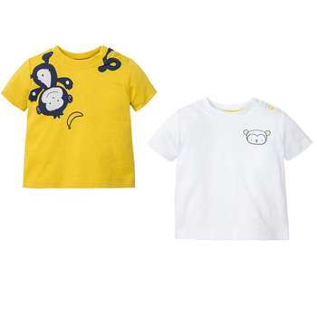 تی شرت آستین کوتاه نوزادی لوپیلو مدل ow02 مجموعه دو عددی