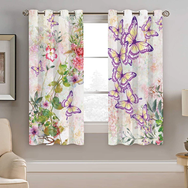 پرده نیروانا طرح پروانه مدل مخمل کد 4852 سایز 140×200 سانتی متر